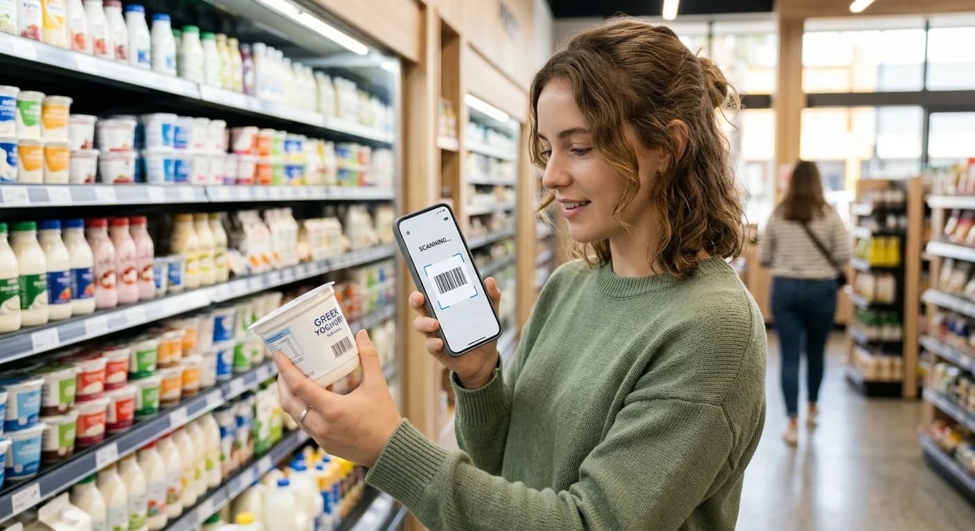 Barcode scannen in de supermarkt