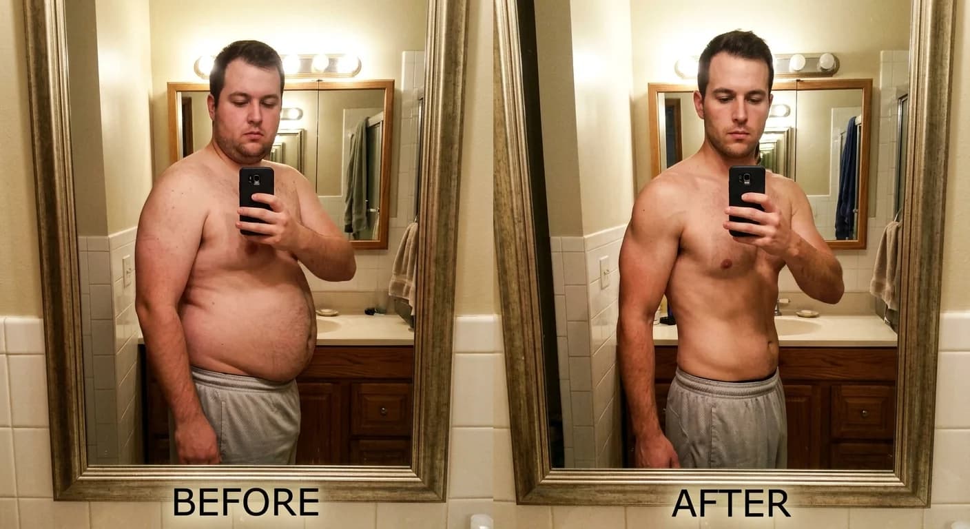 Lichaamstransformatie voor en na